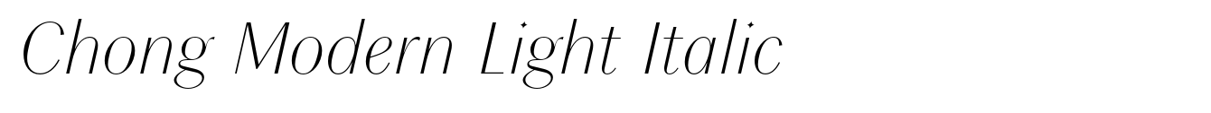 Chong Modern Light Italic